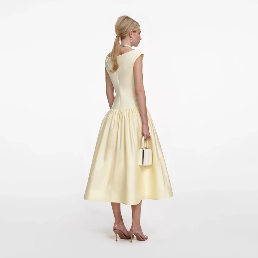 Yellow Cotton Midi Dress Yellow Cotton Midi Dress