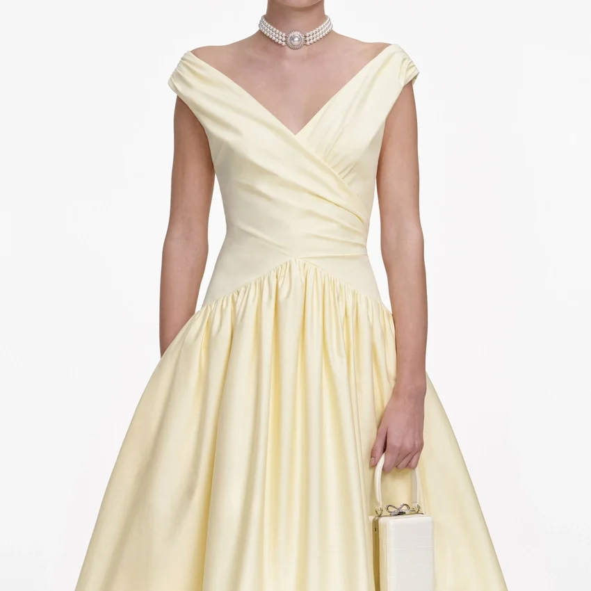 Yellow Cotton Midi Dress Yellow Cotton Midi Dress