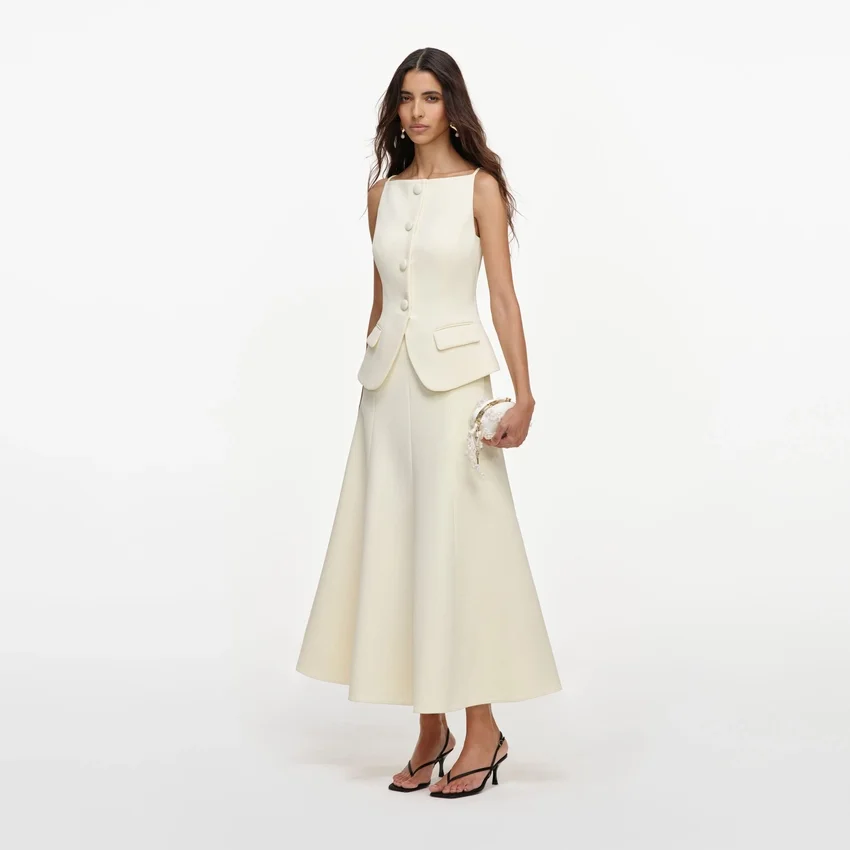 Yellow Crepe Peplum Midi Dress Yellow Crepe Peplum Midi Dress