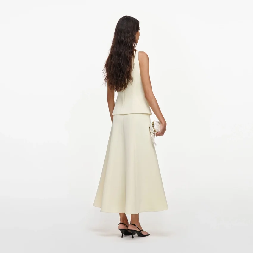 Yellow Crepe Peplum Midi Dress Yellow Crepe Peplum Midi Dress