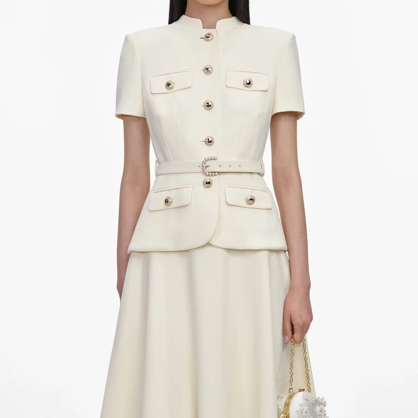 Yellow Crepe Tailored Midi Dress Yellow Crepe Tailored Midi Dress