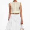 Yellow Crochet Flower Knit Top