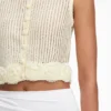Yellow Crochet Flower Knit Top