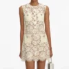 Yellow Fine Lace Mini Dress