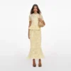 Yellow Floral Crochet Midi Dress