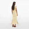Yellow Floral Crochet Midi Dress