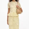 Yellow Floral Crochet Midi Dress