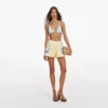 Yellow Floral Linen Shorts