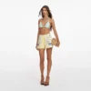 Yellow Floral Linen Shorts