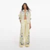 Yellow Floral Organza Trousers