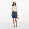 Yellow Flower Embroidered Knit Cardigan