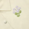 Yellow Flower Embroidered Knit Cardigan