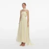 Yellow Georgette Scarf Midi Dress