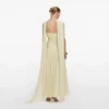 Yellow Georgette Scarf Midi Dress