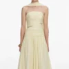 Yellow Georgette Scarf Midi Dress