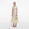 Yellow Lace Embellished Midi Dress