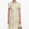 Yellow Lace Embellished Midi Dress