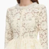 Yellow Lace Peplum Midi Dress