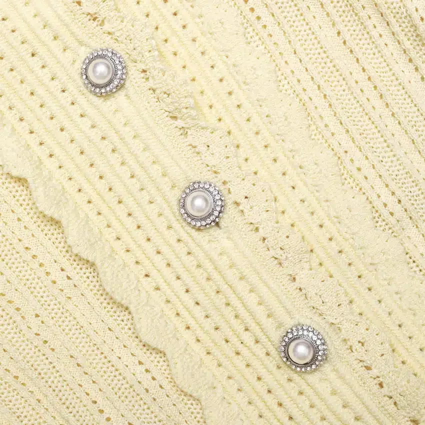 Yellow Pointelle Cardigan Yellow Pointelle Cardigan