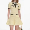 Yellow Pointelle Knit Mini Dress