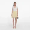 Yellow Pointelle Knit Mini Skirt Yellow Pointelle Knit Mini Skirt