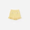 Yellow Pointelle Knit Shorts