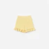 Yellow Pointelle Knit Shorts