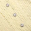 Yellow Pointelle Peplum Knit Mini Dress Yellow Pointelle Peplum Knit Mini Dress
