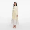 Yellow Satin Lace Midi Dress