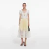 Yellow Satin Lace Midi Skirt Yellow Satin Lace Midi Skirt