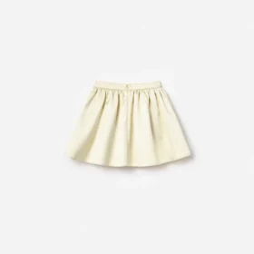 Yellow Satin Sequin Flower Skirt
