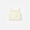 Yellow Satin Sequin Flower Top