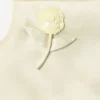 Yellow Satin Sequin Flower Top