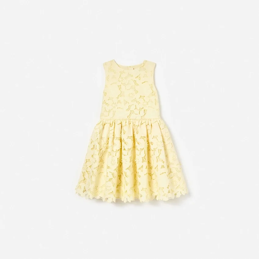 Yellow Sleeveless Lace Dress Yellow Sleeveless Lace Dress