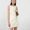 Yellow Taffeta Bow Mini Dress