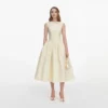Yellow Taffeta Collared Midi Dress Yellow Taffeta Collared Midi Dress