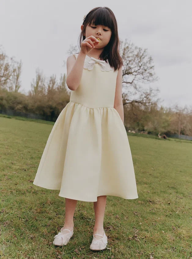 Yellow Taffeta Lace Dress Yellow Taffeta Lace Dress