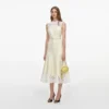 Yellow Taffeta Lace Midi Dress