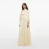Yellow Tie Neck Cape Maxi Dress Yellow Tie Neck Cape Maxi Dress