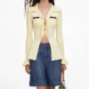 Yellow Viscose Knit Tie Top Yellow Viscose Knit Tie Top