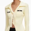 Yellow Viscose Knit Tie Top Yellow Viscose Knit Tie Top